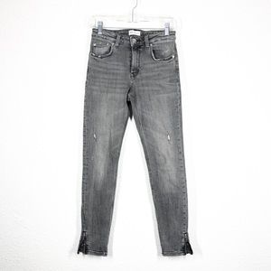 Zara Skinny Denim Jeans Zipper Ankle 9” Rise size 4
